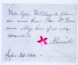 An historic document with Abraham Lincoln's signature.