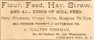 Advertisement taken from the July 20, 1886 Edition of the Cape May Daily Wave 