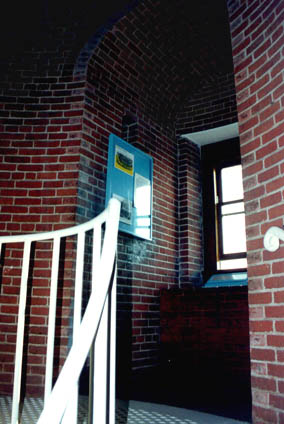 InsideLighthouse The lighthouse's gently curving bricks, a tapered tower with double walls to include vented space between them, tells 21st Century man that the engineers and craftsmen of pre-Civil War America knew a great deal about building.
