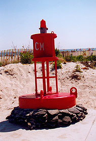 Bouy on Beach Avenue at Ocean marks the Southernmost spot in New Jersey