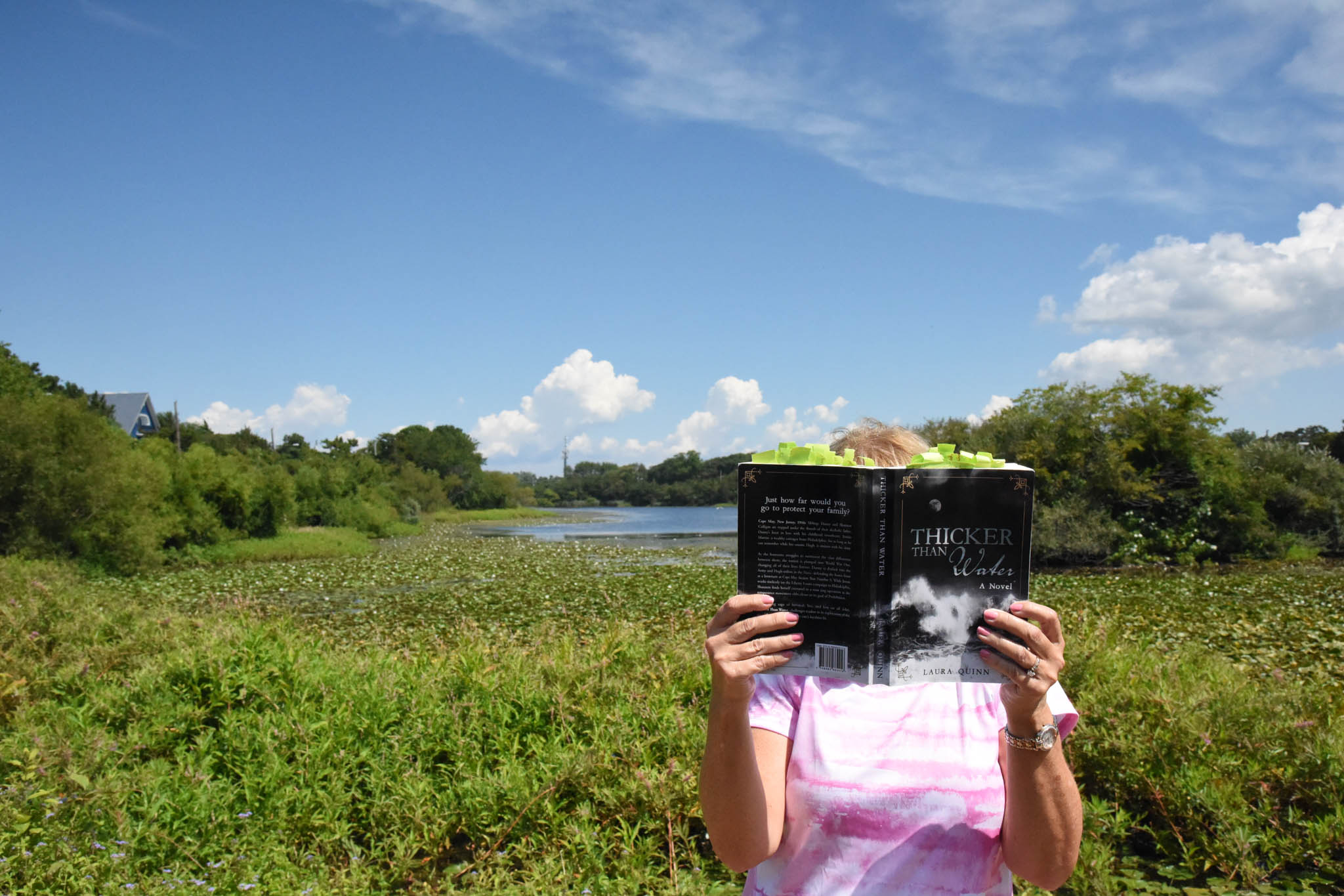 Reading at Lake Lilly.
