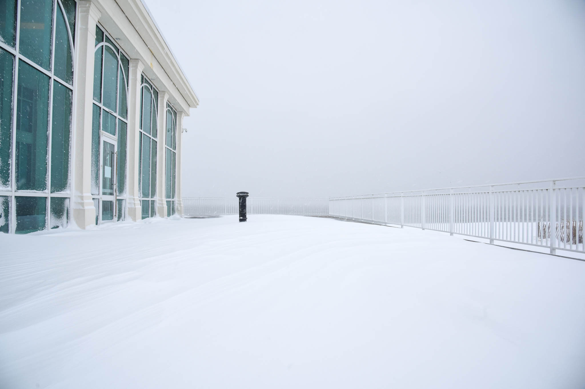 Cape May Convention Hall covered in snow