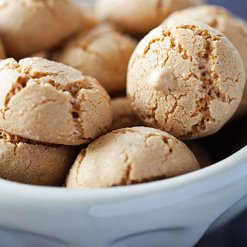 Almond macaroons in a bowl