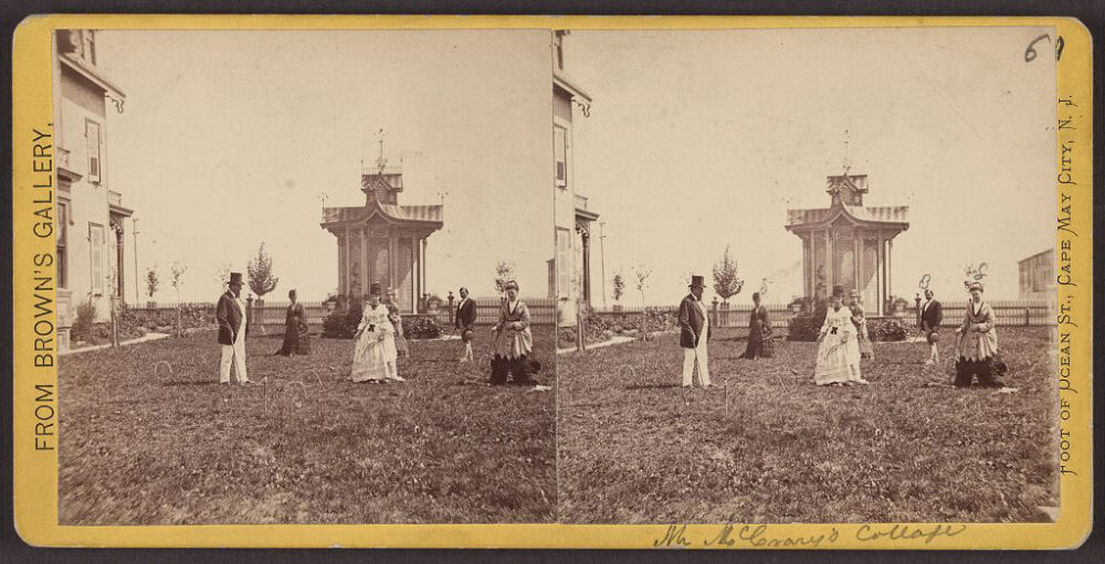Croquet players photograhed by Brown's Gallery