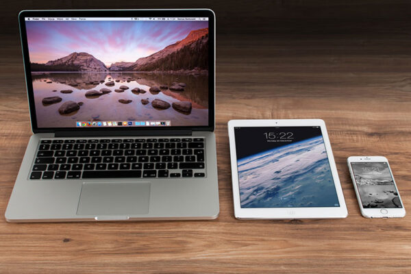 Laptop, tablet, and smartphone