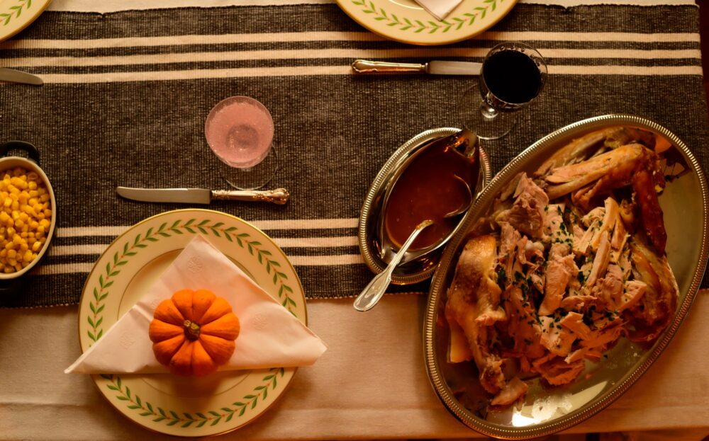 Thanksgiving table spread