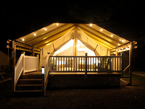 Holly Shores Camping Resort safari glamping tents in Cape May