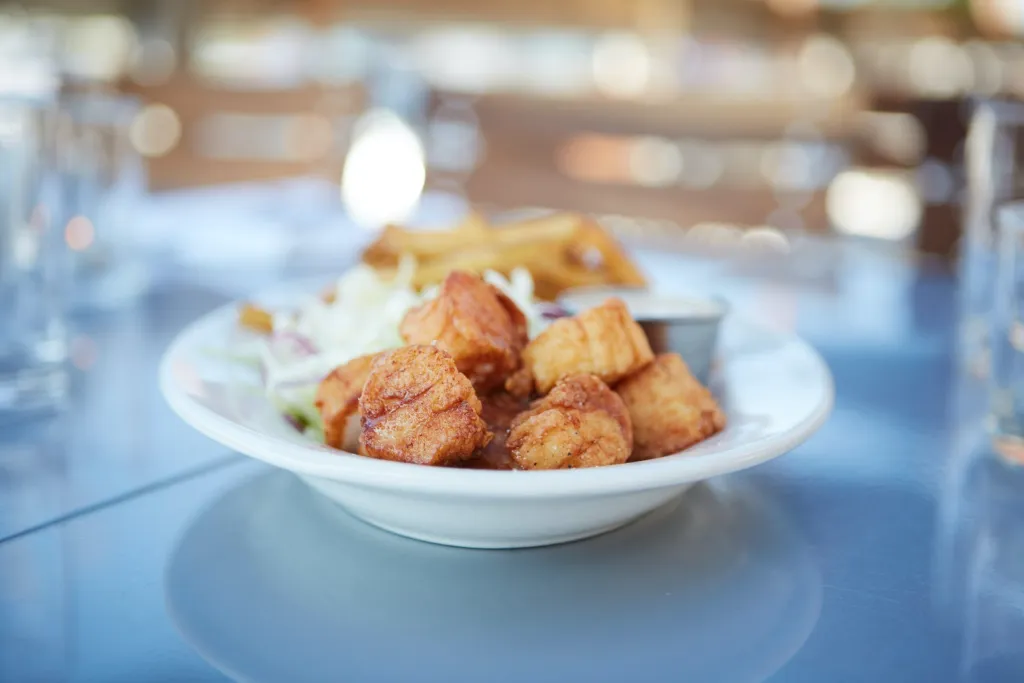 fried scallops on a plate