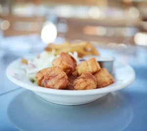 fried scallops on a plate