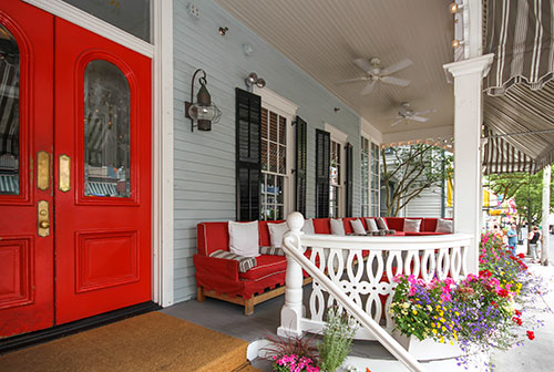 Front porch of the Virginia Hotel