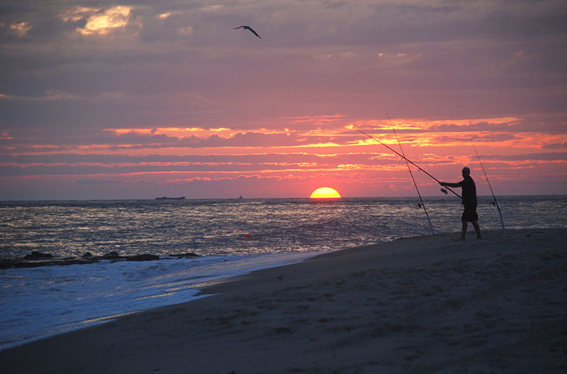 Fisherman at sunset