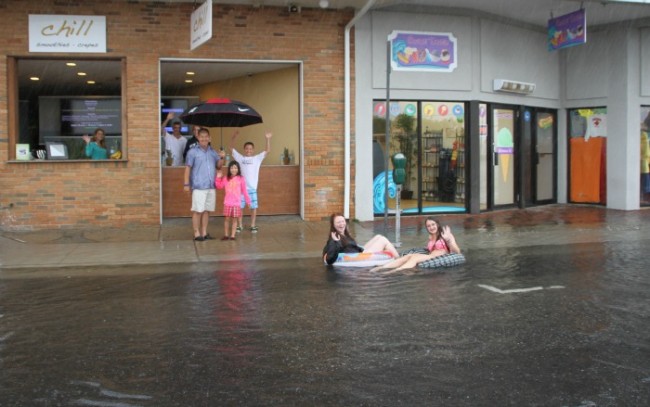 Tubing on Beach Ave,