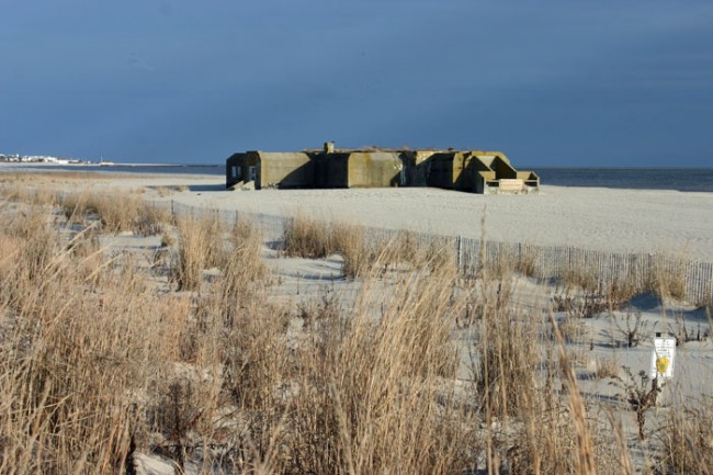 The Resiliant Concrete Bunker at Cape May Point State Park beach