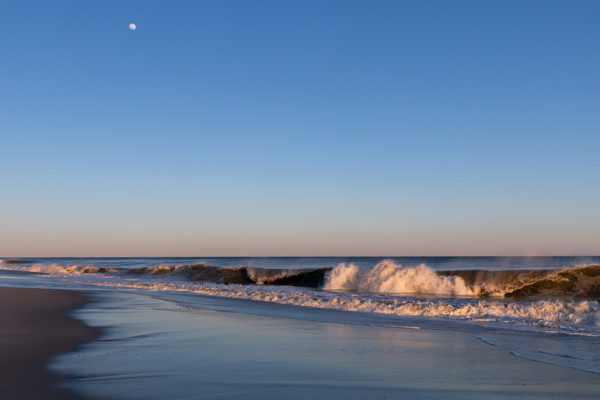 A Beach Walk with the Moon