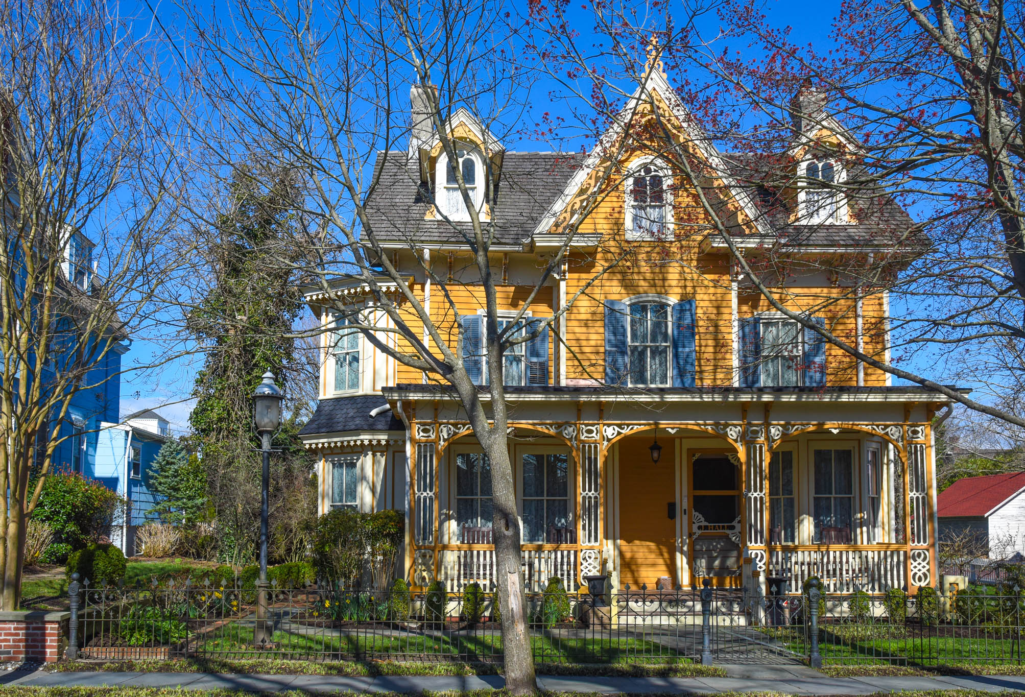 On Hughes Street looking at a Victorian House.