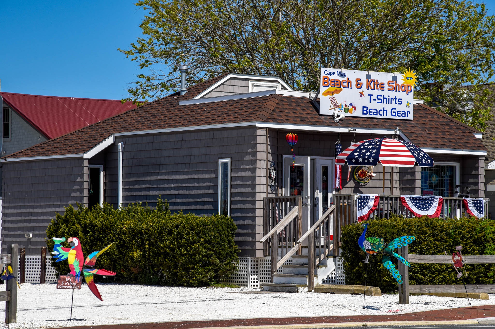 A store for  Finding Beach Gear just past the Lobster House come over the bridge.