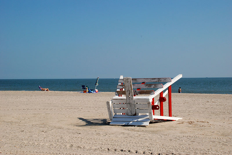 Tipped over lifeguard stand