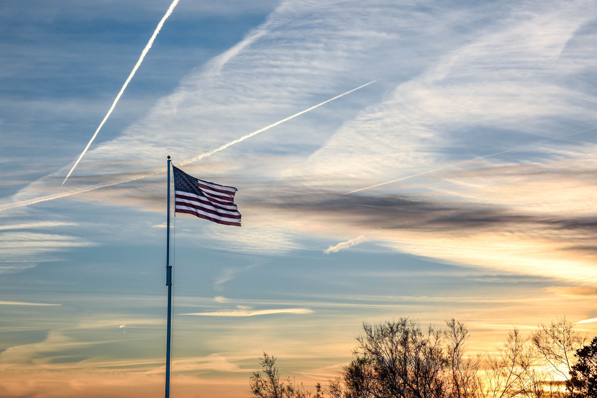 At sunset looking at the flag Wishing For More Time