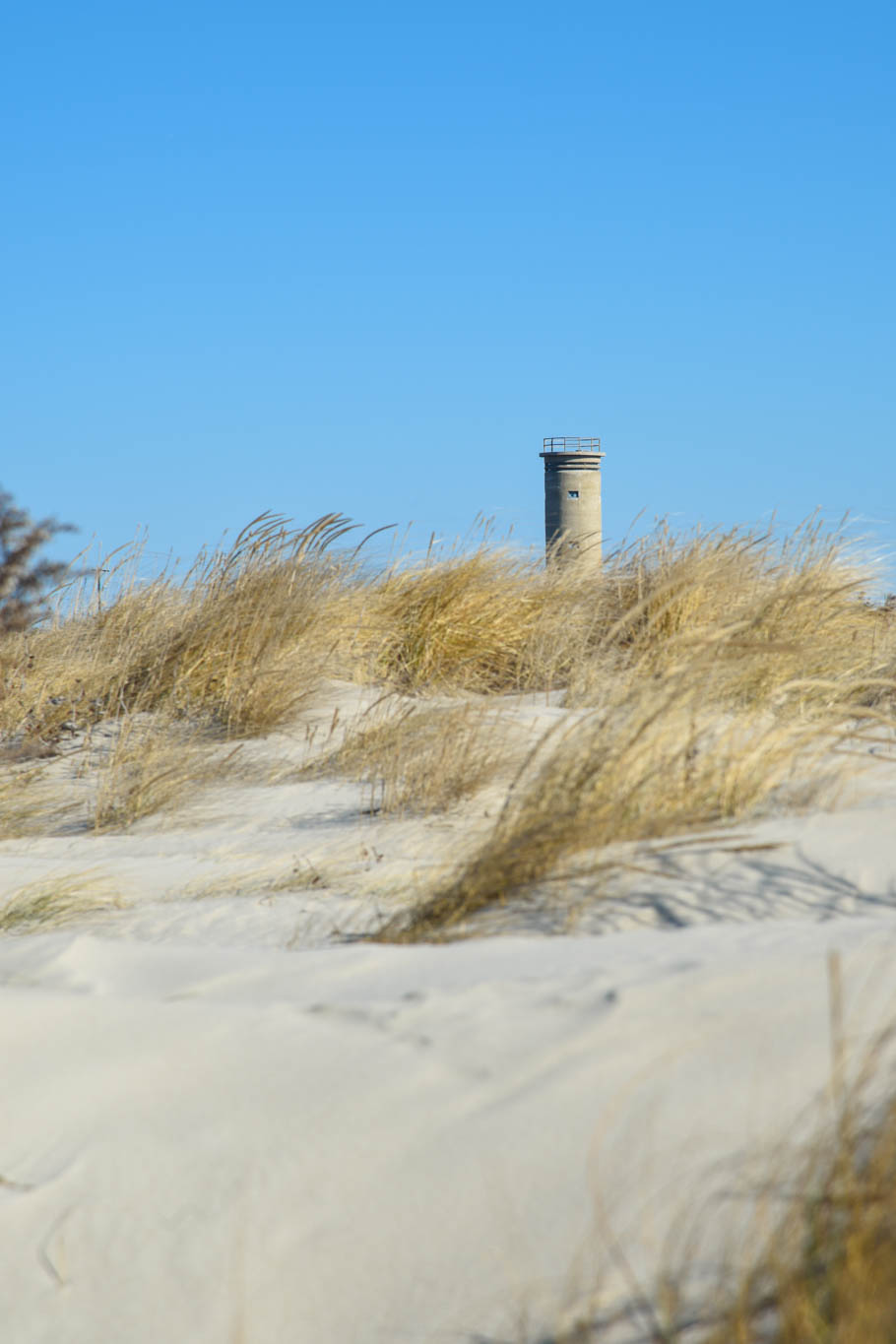 looking at the dunes and the World War II Lookout Tower