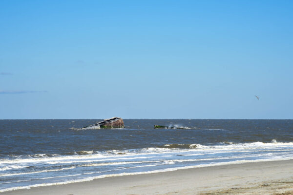 Waves crashing on the Wreck of the SS Atlantus