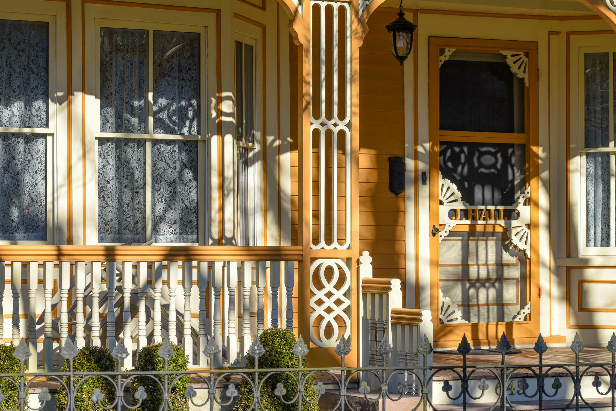 Sunshine on the J. Hall porch 