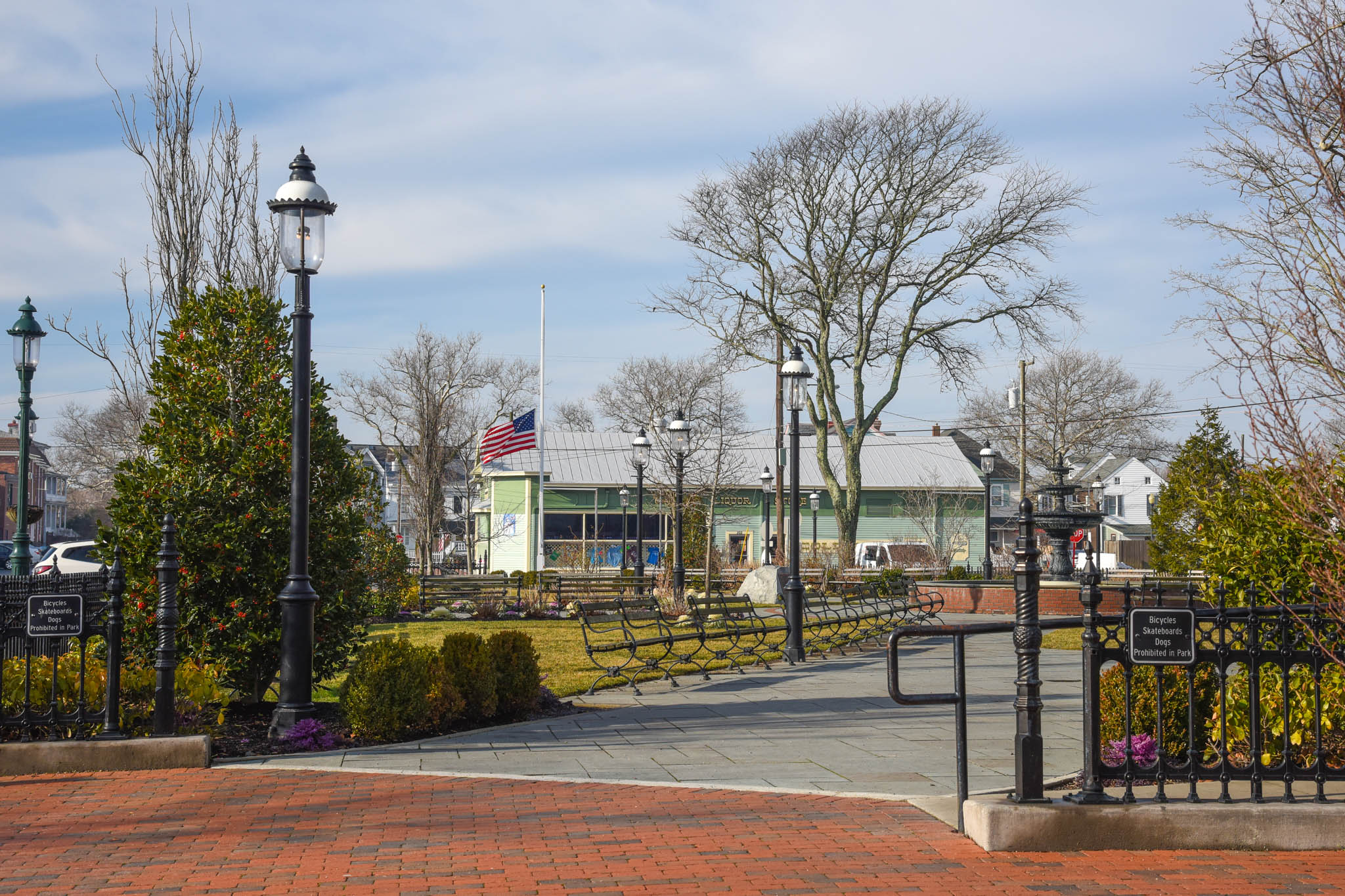 Looking at the Cape May Rotary Park path to sit and enjoy the view