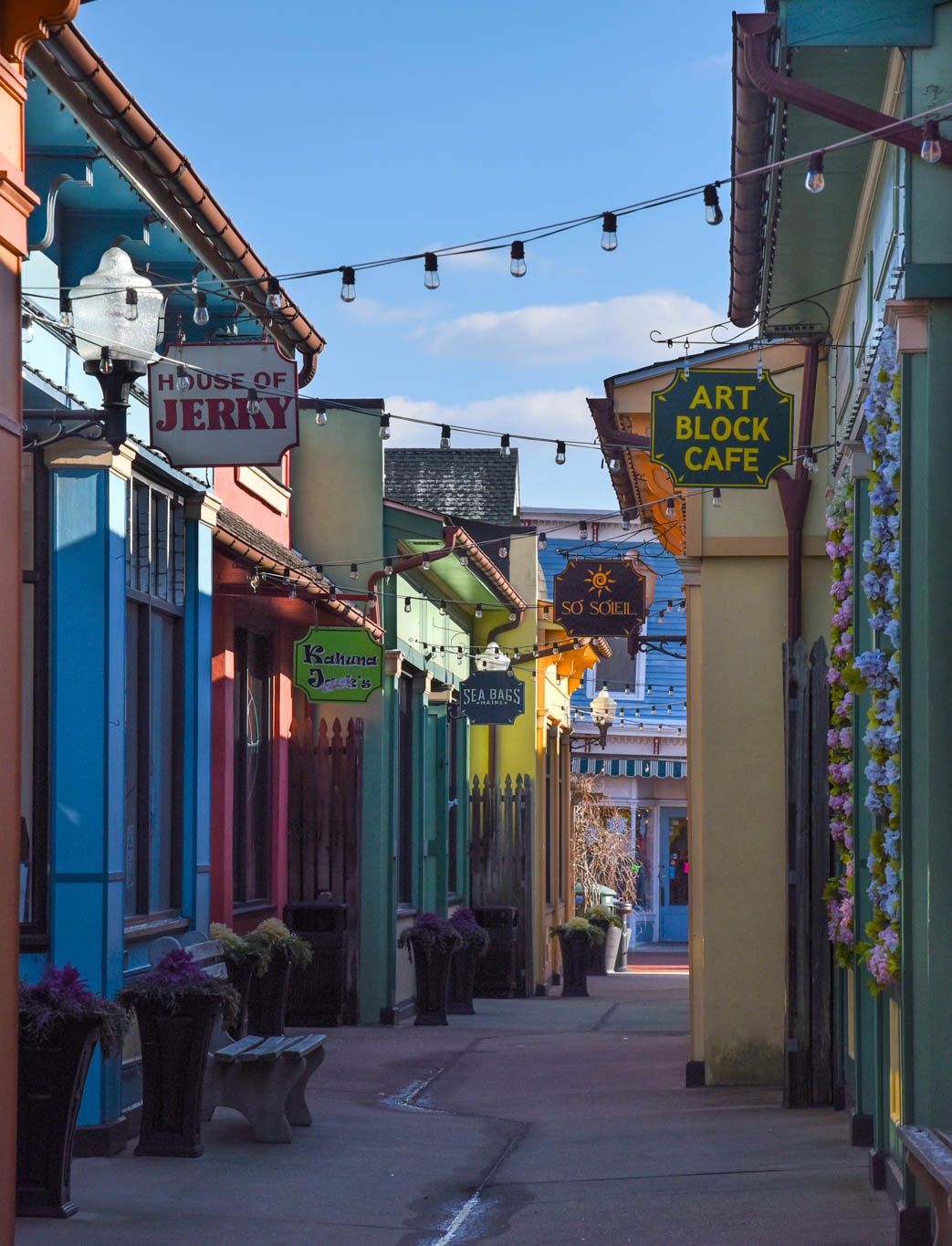 Looking down the shops to the Washington Street Mall