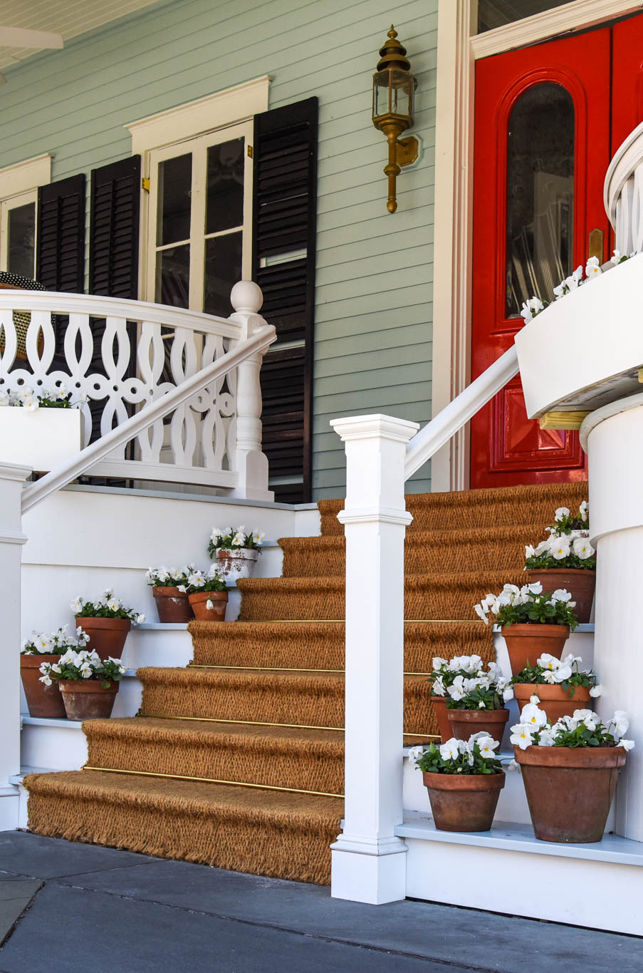 looking at The Virginia's Steps with flowers