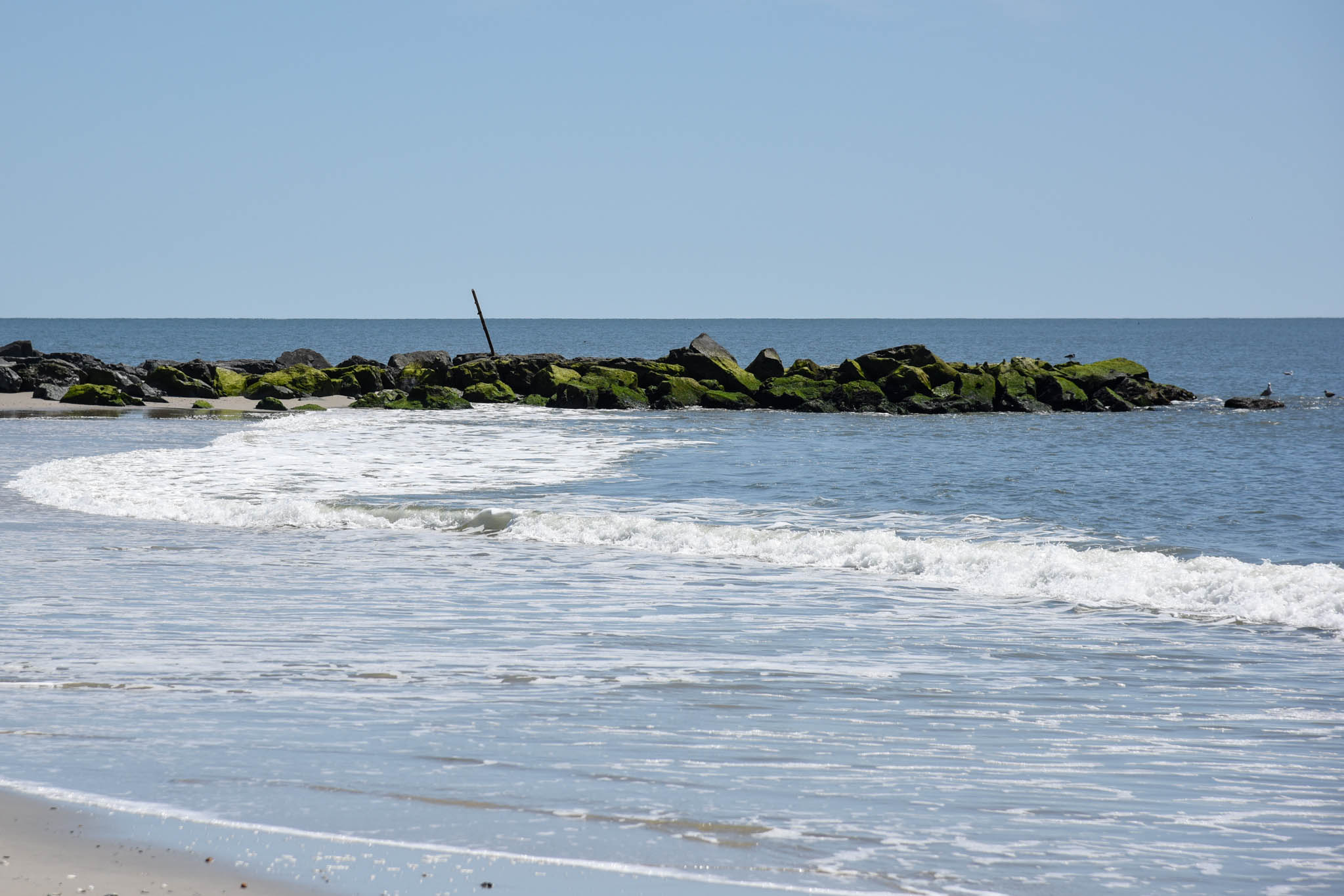 looking at the Ocean from the beach at Small Waves