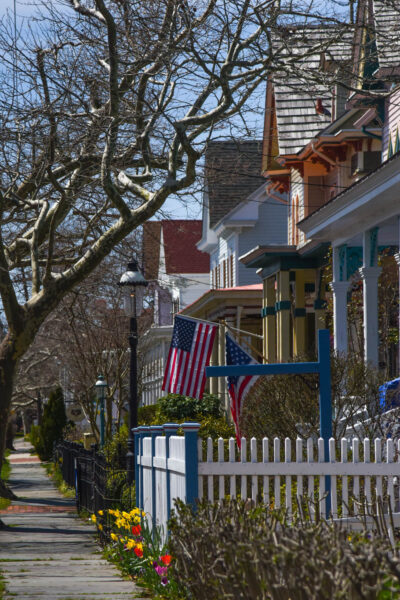 From the sidewalk looking along Columbia Ave