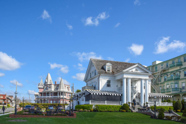 Beautiful morning looking at the Angel of the Sea, Peter Shields Inn, and Star Villa