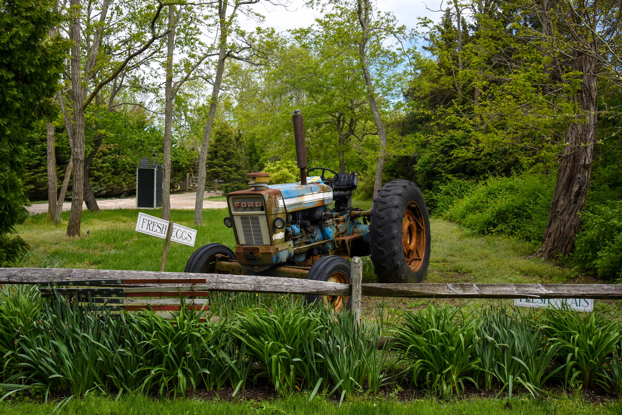 A tractor at the Beach Plum Entrance