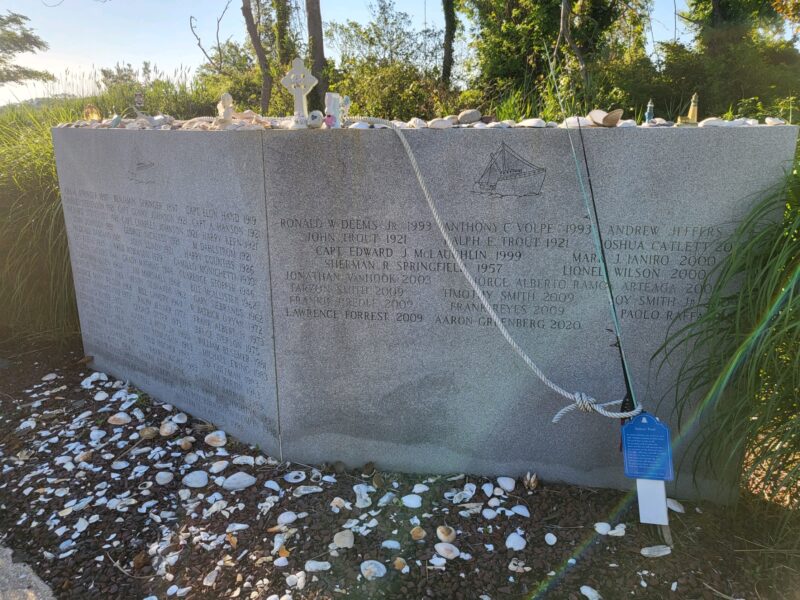 Wall of names at Fishermans Memorial Park