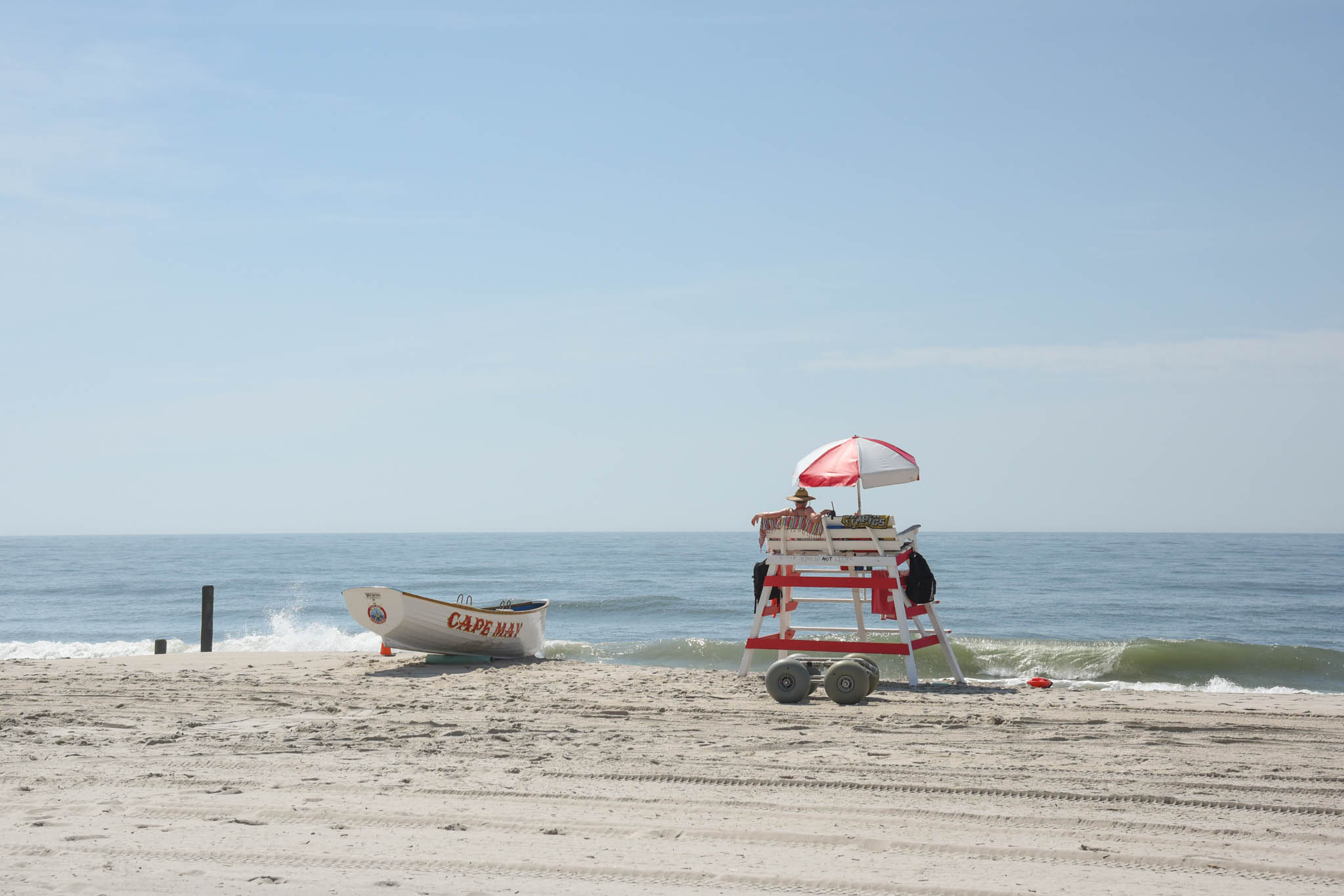 Lifeguard waiting for people to come 