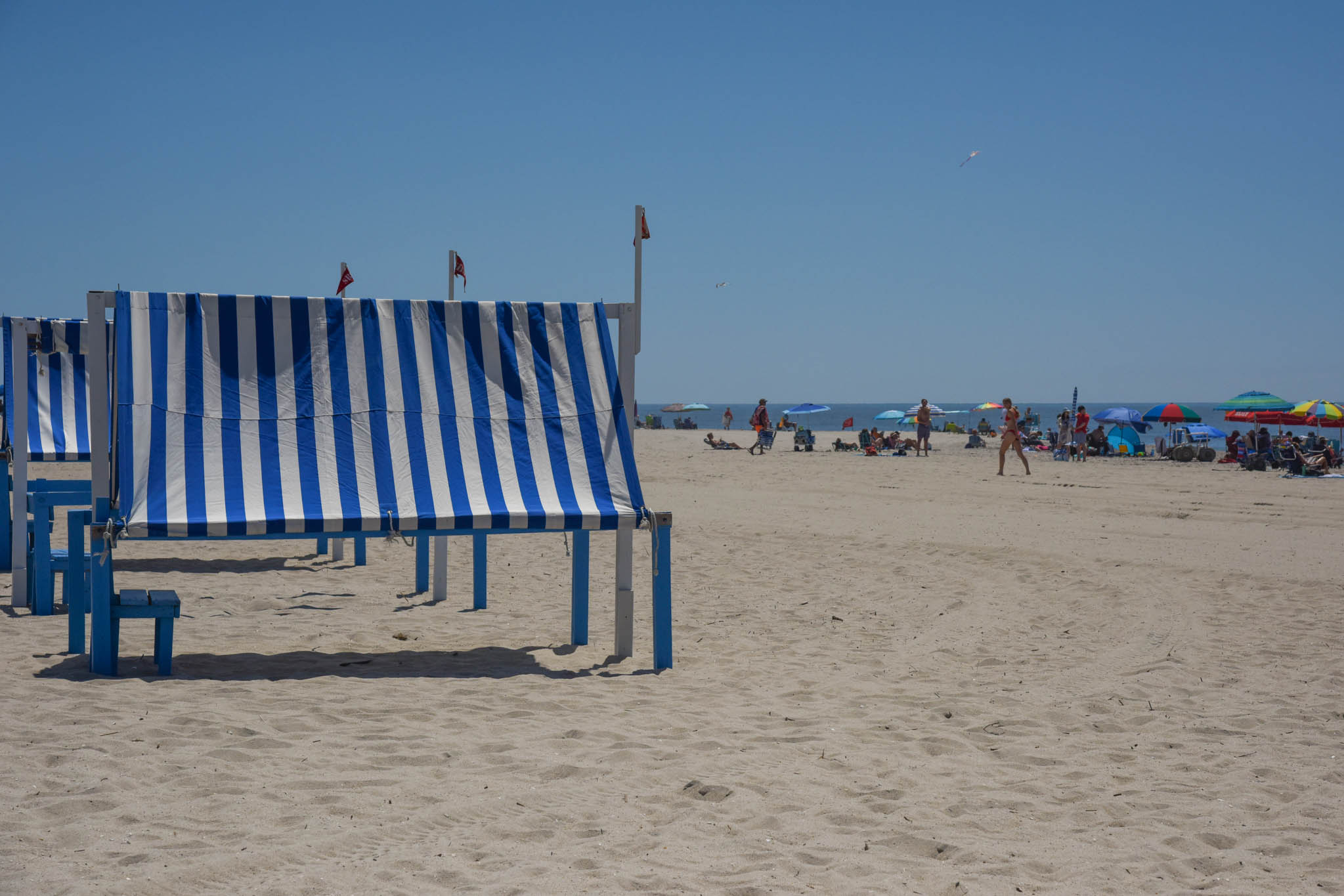 cabana's on the beach not being used yet