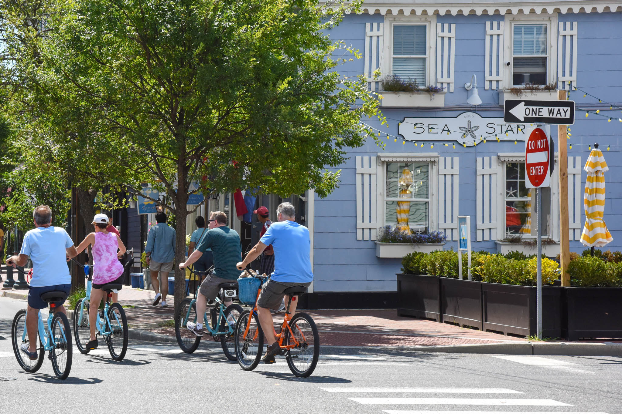 people Riding along Jackson Street