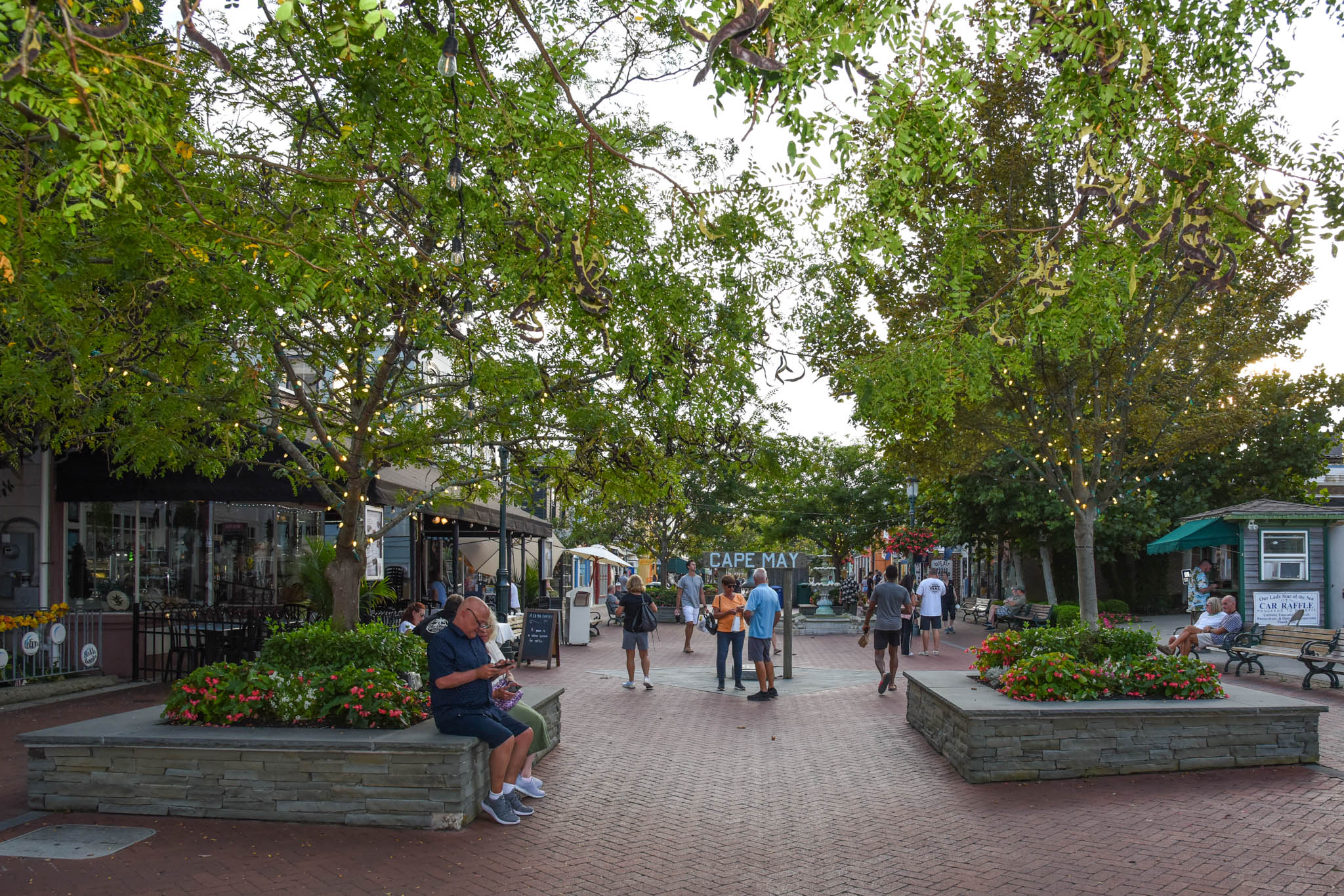 Late Afternoon on the Washington Street Mall with people 