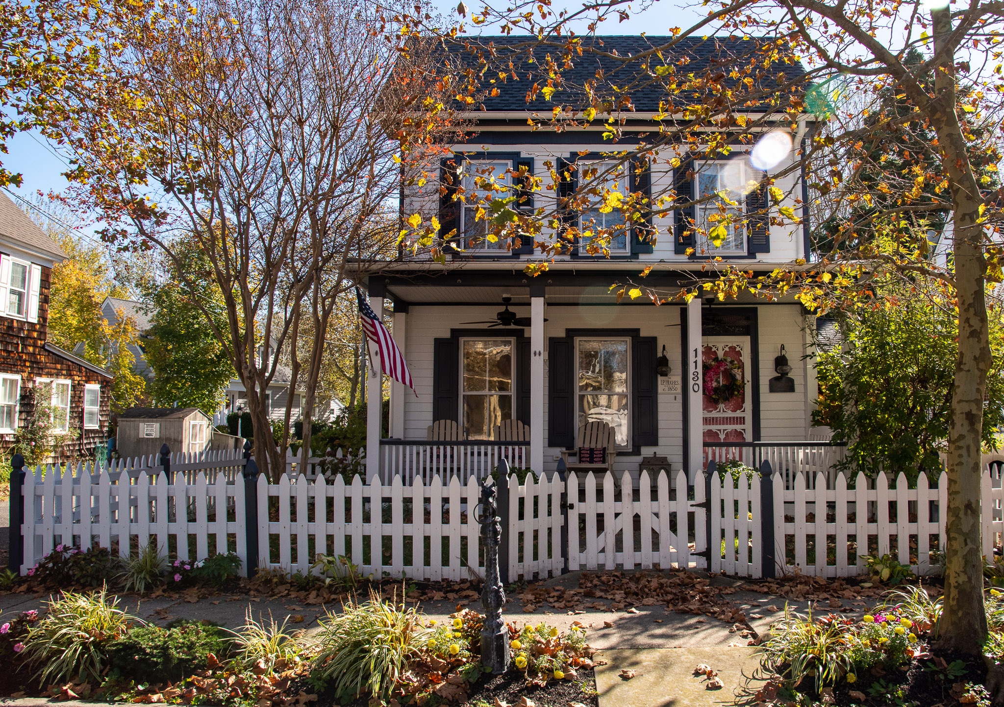 The L.P Hughes House  on Washington Street on a fall afternoon