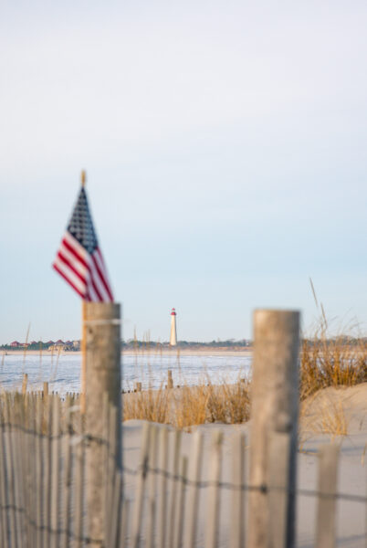 Looking at the Cape May Lighthouse from The Cove