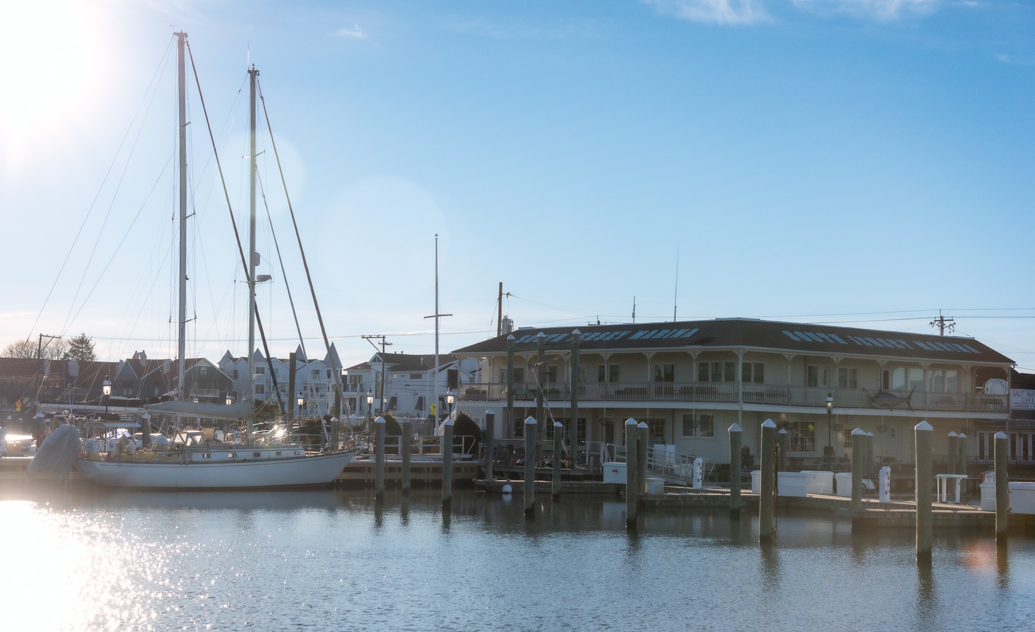 South Jersey Marina is shimmering in the sunlight
