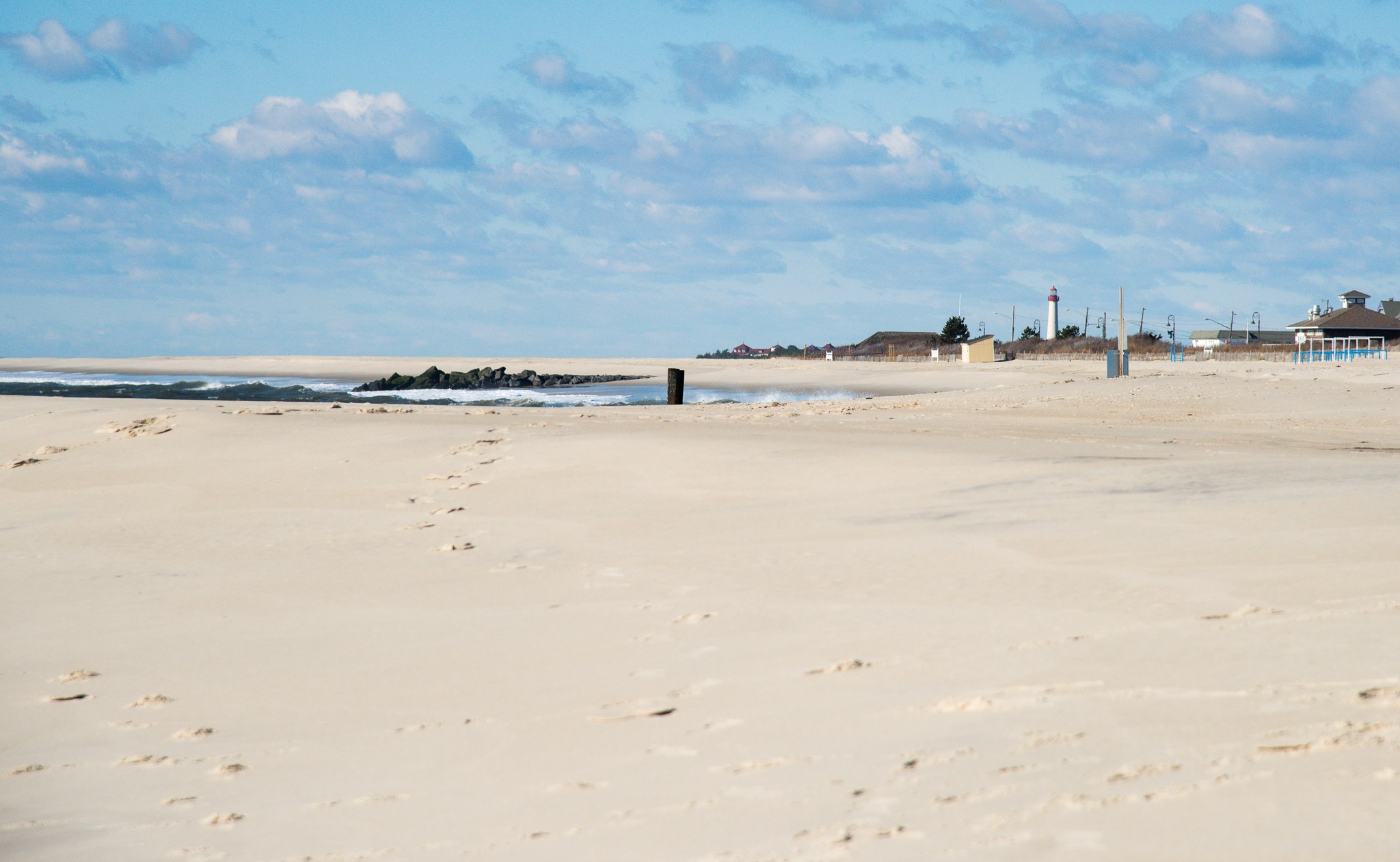 Walking Towards The Cove on the beach.