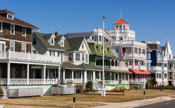 Beach Avenue Homes on a blue sky day