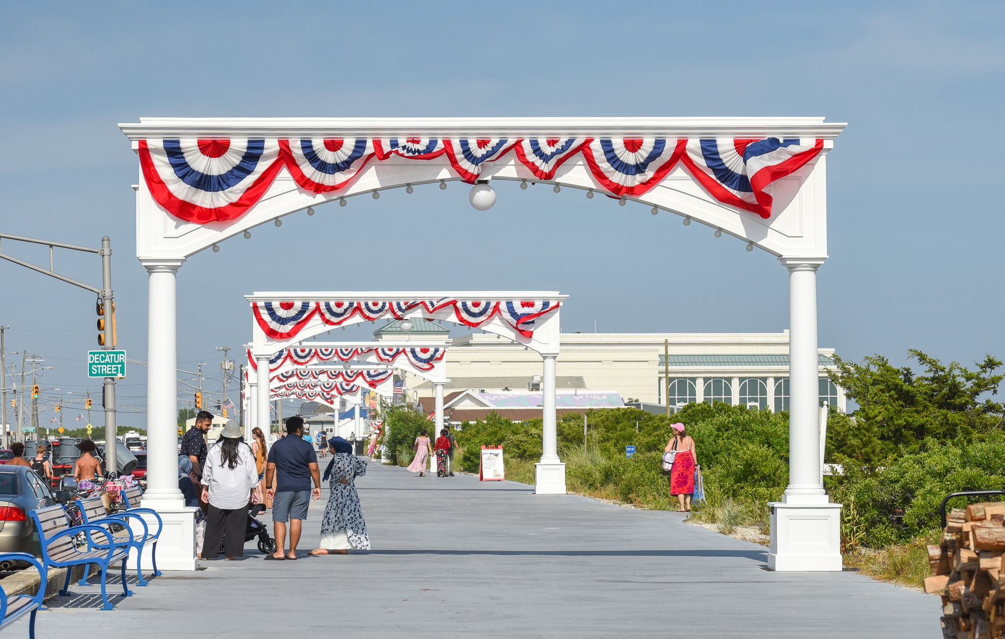 People walking along the Promenade in Cape May.