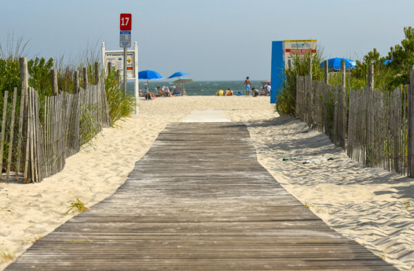 Beach entrance and The Scooter is Left Behind.