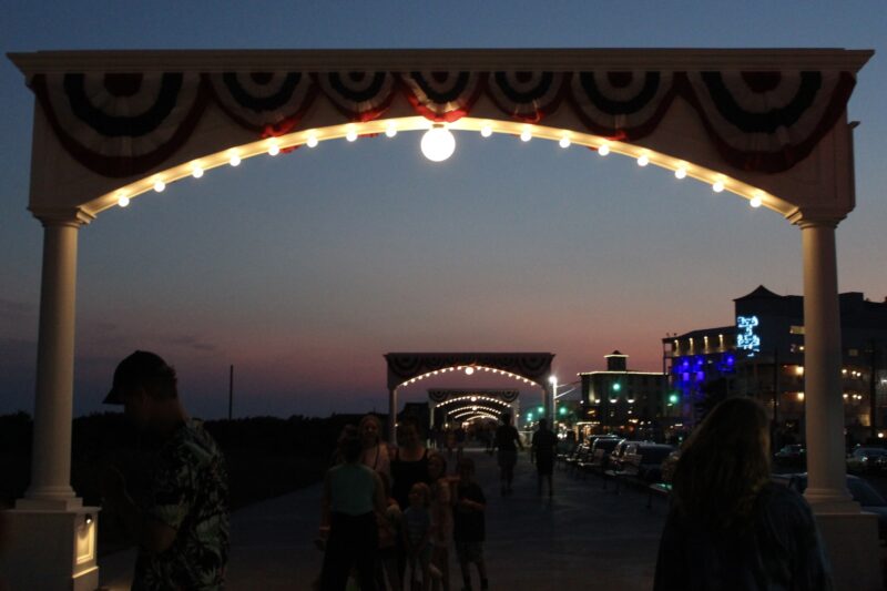 after sunset on the Cape May promenade 