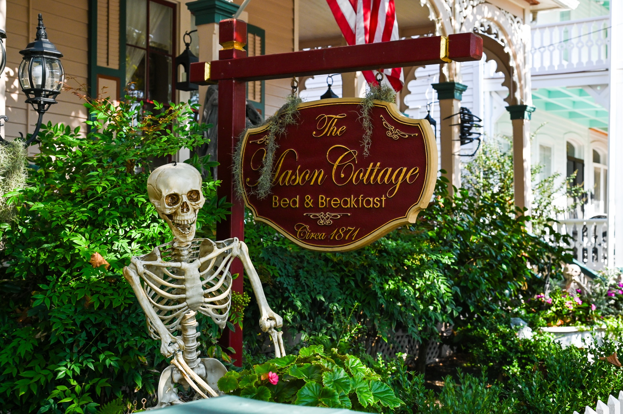 a skeleton is at the Mason Cottage B&B 