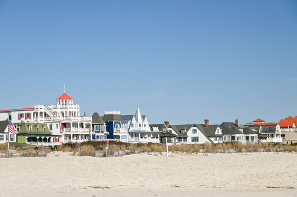 On the beach looking back at the homes