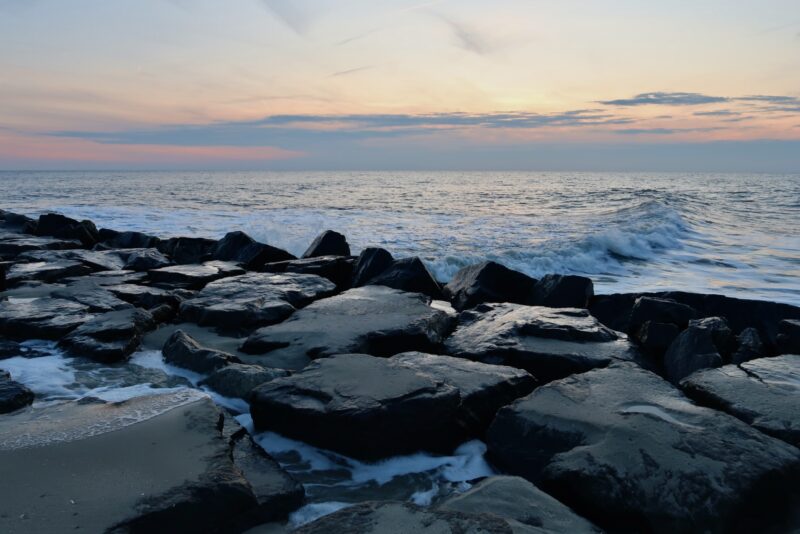 The Cove beach after sunset