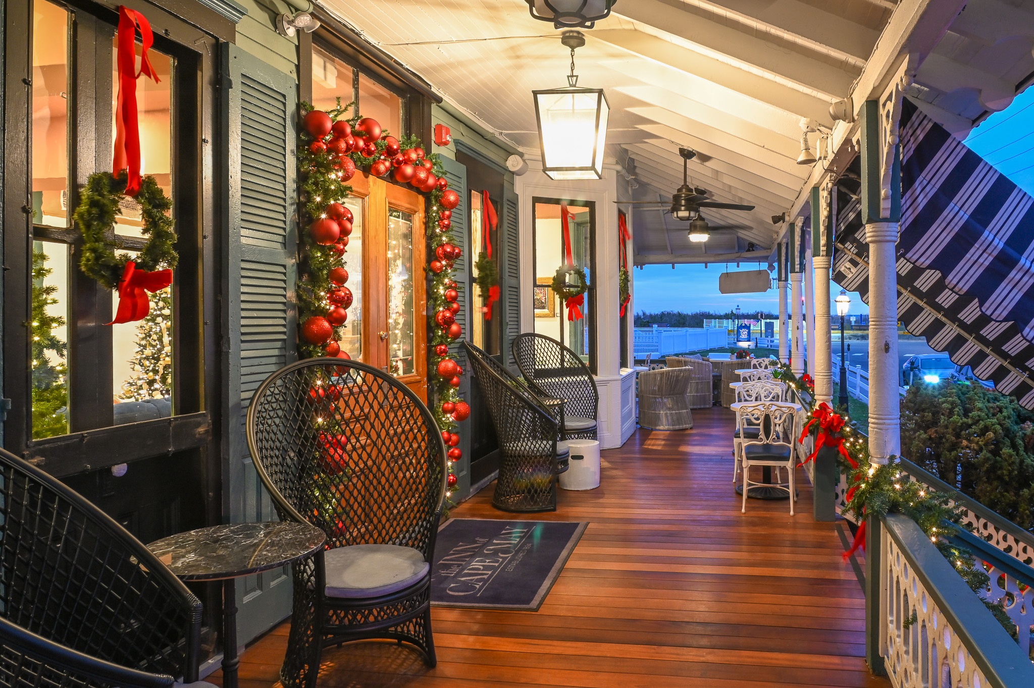 Cozy and Warm on the porch on the Inn of Cape May