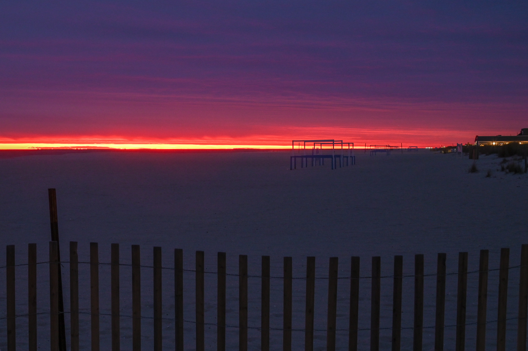 The beach at sunset